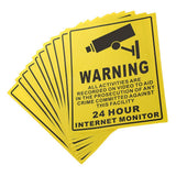 Maxbell 10 Pcs Security Surveillance Warning Sign Decals Stickers for CCTV Camera 24 hours Monitor Alert - Aladdin Shoppers