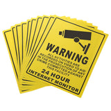 Maxbell 10 Pcs Security Surveillance Warning Sign Decals Stickers for CCTV Camera 24 hours Monitor Alert - Aladdin Shoppers