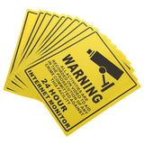 Maxbell 10 Pcs Security Surveillance Warning Sign Decals Stickers for CCTV Camera 24 hours Monitor Alert - Aladdin Shoppers