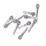 Maxbell 10 Pieces Alloy Microphone Model 1/12 Dollhouse Miniature Music Room Decor - Aladdin Shoppers