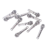 Maxbell 10 Pieces Alloy Microphone Model 1/12 Dollhouse Miniature Music Room Decor - Aladdin Shoppers