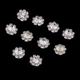 Maxbell 10 Pieces Flower Shape Alloy Rhinestone Craft Buttons Jewelry Making Findings 12mm - Aladdin Shoppers