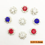 Maxbell 10 Pieces Flower Shape Alloy Rhinestone Craft Buttons Jewelry Making Findings 12mm - Aladdin Shoppers