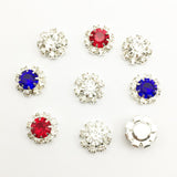 Maxbell 10 Pieces Flower Shape Alloy Rhinestone Craft Buttons Jewelry Making Findings 12mm - Aladdin Shoppers