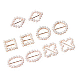 Maxbell 10 Pieces Mixed Shapes Pearl Metal Buckles Invitation Card Wedding Ribbon Slider Buckle, DIY Hair Accessories Jewelry - Aladdin Shoppers