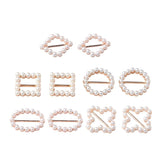 Maxbell 10 Pieces Mixed Shapes Pearl Metal Buckles Invitation Card Wedding Ribbon Slider Buckle, DIY Hair Accessories Jewelry - Aladdin Shoppers