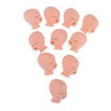 Maxbell 10 Pieces Red Lips Sleeping Doll Heads Sculpt For Mini Keychain Toy DIY Custom Body Parts - Aladdin Shoppers