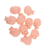 Maxbell 10 Pieces Red Lips Sleeping Doll Heads Sculpt For Mini Keychain Toy DIY Custom Body Parts - Aladdin Shoppers