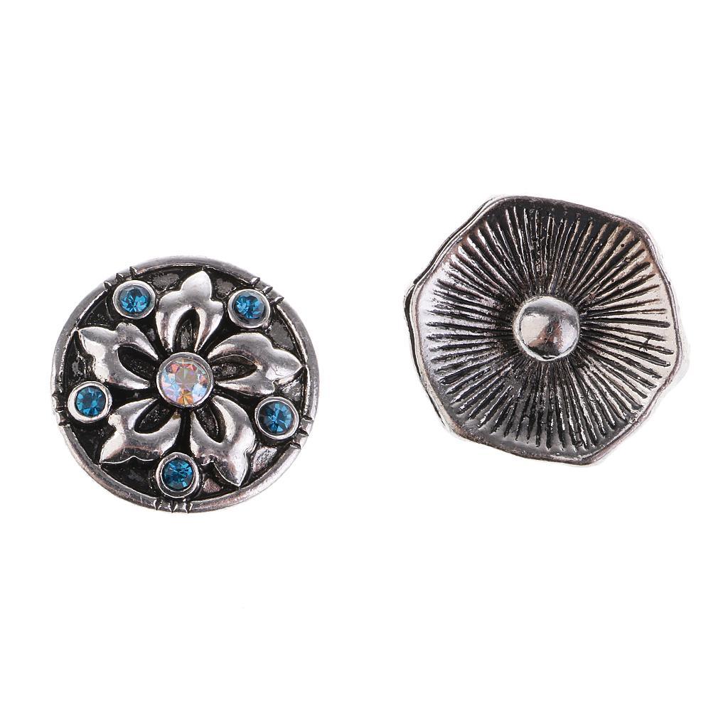 Maxbell 10 Pieces Vintage Design Rhinestone Crystal 18mm Snap Button Alloy Partner Beads Women Charm Bracelet Bangle Earrings Necklaces DIY Jewelry Findings - Aladdin Shoppers