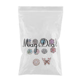 Maxbell 10 Pieces Vintage Design Rhinestone Crystal 18mm Snap Button Alloy Partner Beads Women Charm Bracelet Bangle Earrings Necklaces DIY Jewelry Findings