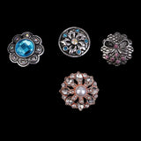 Maxbell 10 Pieces Vintage Design Rhinestone Crystal 18mm Snap Button Alloy Partner Beads Women Charm Bracelet Bangle Earrings Necklaces DIY Jewelry Findings - Aladdin Shoppers