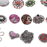 Maxbell 10 Pieces Vintage Design Rhinestone Crystal 18mm Snap Button Alloy Partner Beads Women Charm Bracelet Bangle Earrings Necklaces DIY Jewelry Findings - Aladdin Shoppers