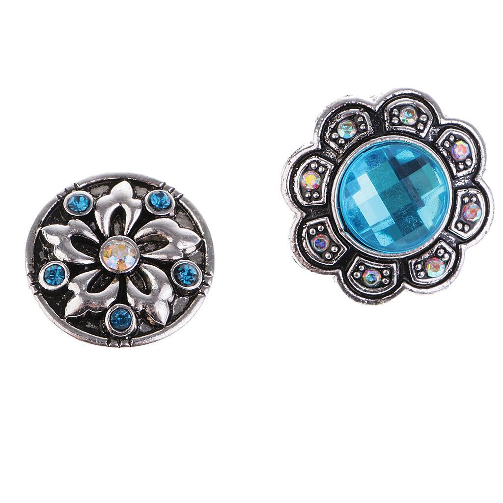 Maxbell 10 Pieces Vintage Design Rhinestone Crystal 18mm Snap Button Alloy Partner Beads Women Charm Bracelet Bangle Earrings Necklaces DIY Jewelry Findings - Aladdin Shoppers