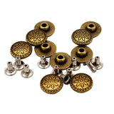Maxbell 10 Sets Metal Round Rivets Studs 11mm Spots Spikes Nailhead for DIY Leathercraft - Aladdin Shoppers