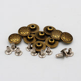 Maxbell 10 Sets Metal Round Rivets Studs 11mm Spots Spikes Nailhead for DIY Leathercraft - Aladdin Shoppers