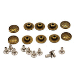 Maxbell 10 Sets Metal Round Rivets Studs 11mm Spots Spikes Nailhead for DIY Leathercraft - Aladdin Shoppers