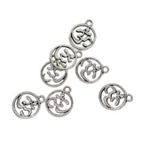 Maxbell 100 Pcs Tibetan Silver Hollow Out OM Yoga Round Charms DIY Necklace Making - Aladdin Shoppers