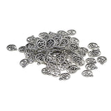 Maxbell 100 Pcs Tibetan Silver Hollow Out OM Yoga Round Charms DIY Necklace Making - Aladdin Shoppers