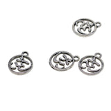 Maxbell 100 Pcs Tibetan Silver Hollow Out OM Yoga Round Charms DIY Necklace Making - Aladdin Shoppers