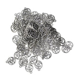 Maxbell 100 Pcs Tibetan Silver Hollow Out OM Yoga Round Charms DIY Necklace Making - Aladdin Shoppers