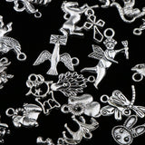 Maxbell 100 Piece Antique Silver Beads Pendant DIY Craft Making Finding Assorted Shape Handmade - Aladdin Shoppers