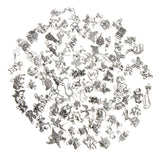 Maxbell 100 Piece Antique Silver Beads Pendant DIY Craft Making Finding Assorted Shape Handmade - Aladdin Shoppers
