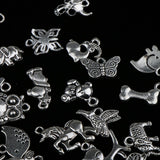 Maxbell 100 Piece Antique Silver Beads Pendant DIY Craft Making Finding Assorted Shape Handmade - Aladdin Shoppers