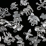 Maxbell 100 Piece Antique Silver Beads Pendant DIY Craft Making Finding Assorted Shape Handmade - Aladdin Shoppers
