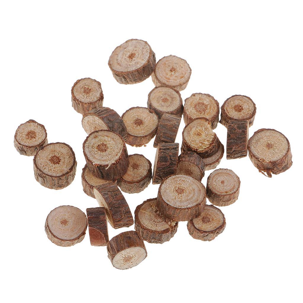 Maxbell 100 Pieces 0.5-1cm Assorted Natural Pine Tree Wood Slices Logs Circles Discs for Arts & Crafts, Home Christmas Decorations, Wedding Event Ornaments - Aladdin Shoppers