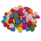 Maxbell 100 Pieces Colorful Apple Shape Wood Cute Buttons for Sewing Scrapbooking Craft 17 x 16 mm - Aladdin Shoppers