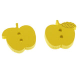 Maxbell 100 Pieces Colorful Apple Shape Wood Cute Buttons for Sewing Scrapbooking Craft 17 x 16 mm - Aladdin Shoppers