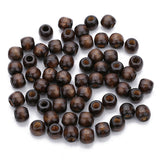 Maxbell 100 Pieces Vintage Coffee Large Hole Wooden Barrel Beads Charms for Handmade Beading Macrame Jewelry Charms Crafts Making - Aladdin Shoppers