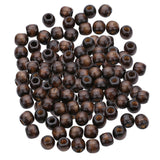 Maxbell 100 Pieces Vintage Coffee Large Hole Wooden Barrel Beads Charms for Handmade Beading Macrame Jewelry Charms Crafts Making