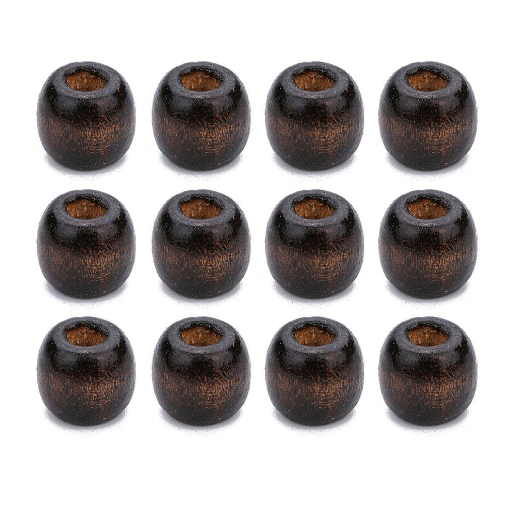 Maxbell 100 Pieces Vintage Coffee Large Hole Wooden Barrel Beads Charms for Handmade Beading Macrame Jewelry Charms Crafts Making - Aladdin Shoppers
