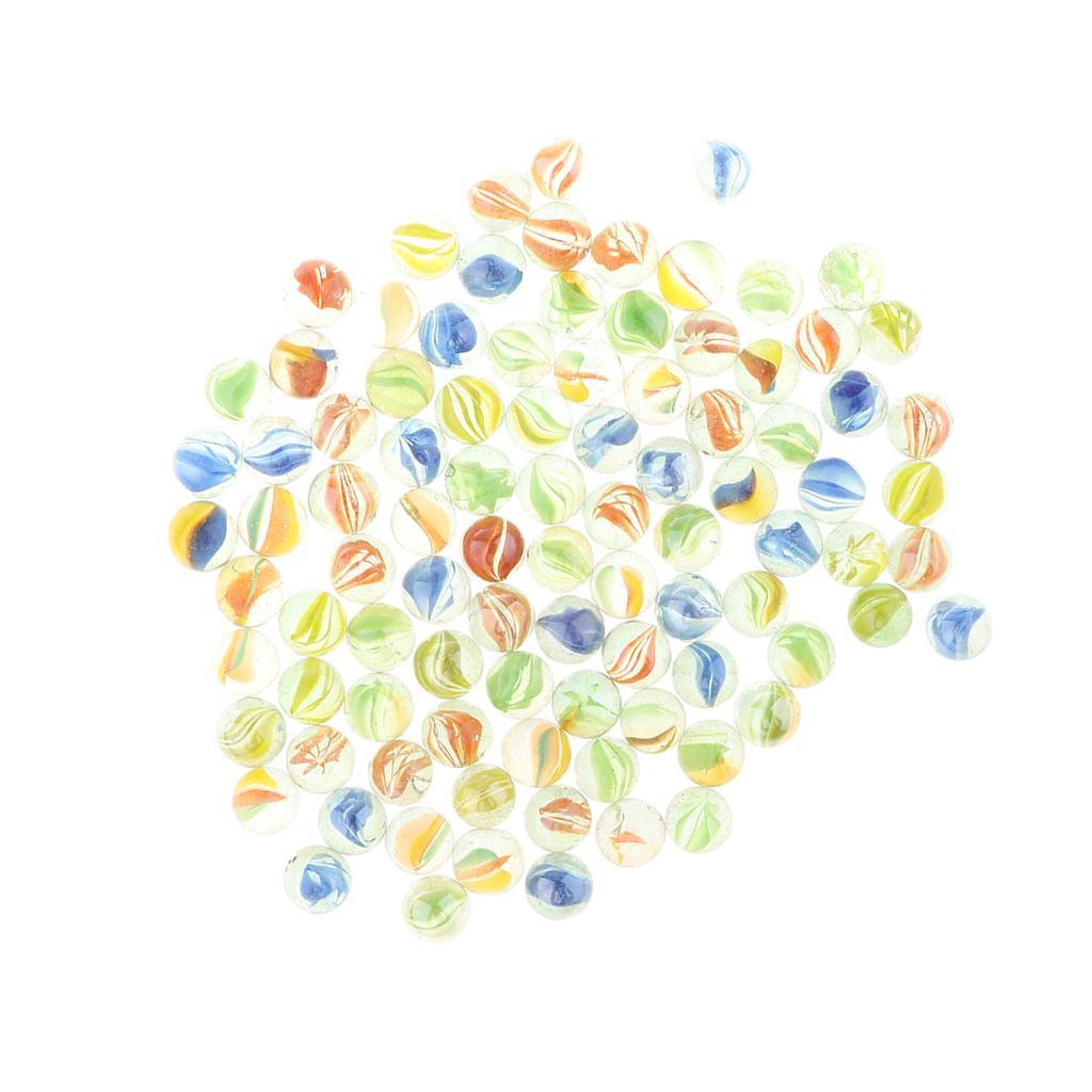 Maxbell 100Pcs 12mm Colorful Glass Marbles, Kids Marble Run Game, Marble Solitaire Toy Accs Vase Filler & Fish Tank Home Decor - Aladdin Shoppers