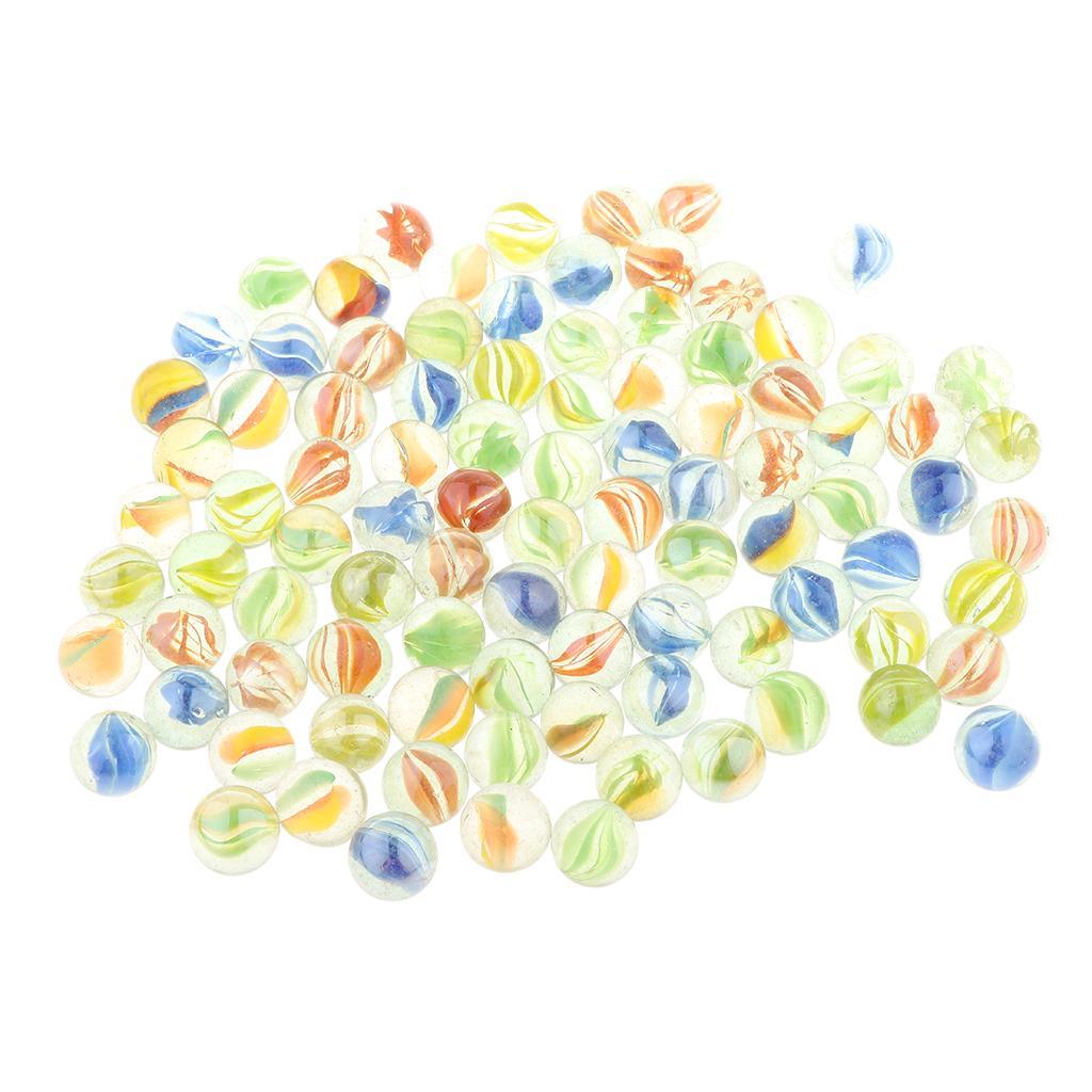 Maxbell 100Pcs 12mm Colorful Glass Marbles, Kids Marble Run Game, Marble Solitaire Toy Accs Vase Filler & Fish Tank Home Decor - Aladdin Shoppers