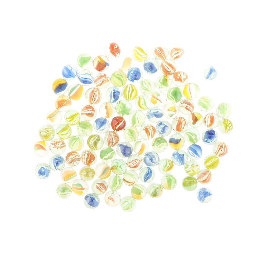 Maxbell 100Pcs 12mm Colorful Glass Marbles, Kids Marble Run Game, Marble Solitaire Toy Accs Vase Filler & Fish Tank Home Decor - Aladdin Shoppers