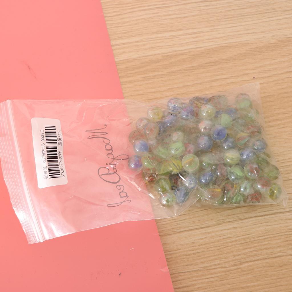 Maxbell 100Pcs 12mm Colorful Glass Marbles, Kids Marble Run Game, Marble Solitaire Toy Accs Vase Filler & Fish Tank Home Decor - Aladdin Shoppers