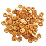 Maxbell 100Pcs Wood Buttons Sewing 2 Holes Round Brown for Clothing Accessories 15mm - Aladdin Shoppers