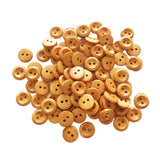 Maxbell 100Pcs Wood Buttons Sewing 2 Holes Round Brown for Clothing Accessories 15mm - Aladdin Shoppers