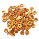 Maxbell 100Pcs Wood Buttons Sewing 2 Holes Round Brown for Clothing Accessories 15mm - Aladdin Shoppers
