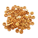 Maxbell 100Pcs Wood Buttons Sewing 2 Holes Round Brown for Clothing Accessories 15mm - Aladdin Shoppers