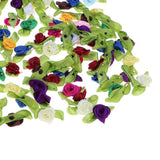 Maxbell 100pcs/Lots Roses Ribbon Flowers Crafts Wedding Party Decor Sewing Scrapbooking Embellishments –Multicolor - Aladdin Shoppers