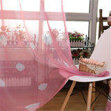 Maxbell 100x250cm Clouds Print Door Window Curtain Sheer Valance Voile Drapes Pink - Aladdin Shoppers