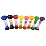 Maxbell 10/15/30 Seconds & 1+2+3+5+10 Minutes Plastic Sandglass Hourglass Timer Set - Aladdin Shoppers