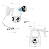 Maxbell 1080P H.265 Speed Outdoor Dome Wireless WiFi Pan Tilt IP Camera - Aladdin Shoppers