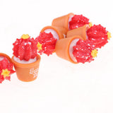 Maxbell 10pcs 1/6 Dollhouse Miniature Cactus DIY Fairy Garden Decoration Crafts Red - Aladdin Shoppers