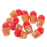 Maxbell 10pcs 1/6 Dollhouse Miniature Cactus DIY Fairy Garden Decoration Crafts Red - Aladdin Shoppers