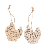 Maxbell 10pcs Cut Hen with Eggs Wooden Tag Embellishment with String - Aladdin Shoppers