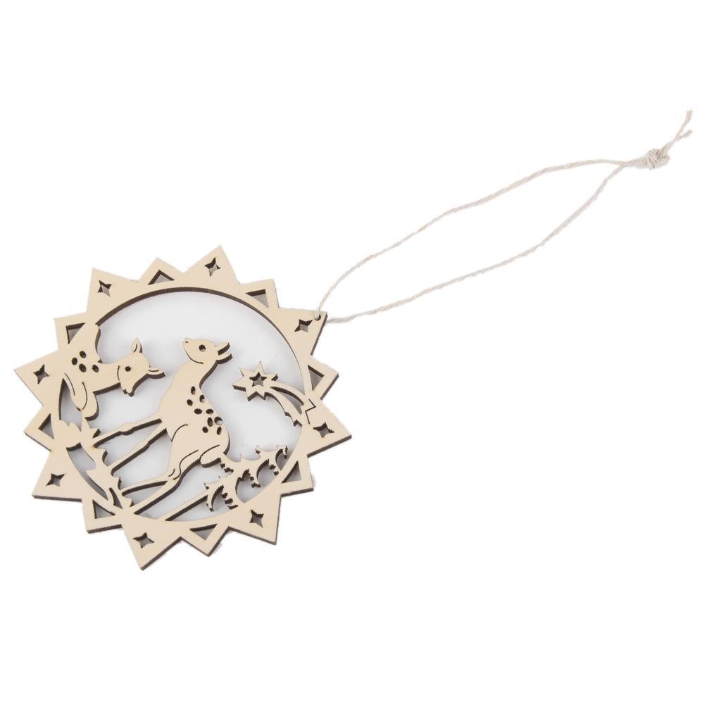 Maxbell 10pcs Cut Reindeer Wooden Tag Embellishment with String - Aladdin Shoppers